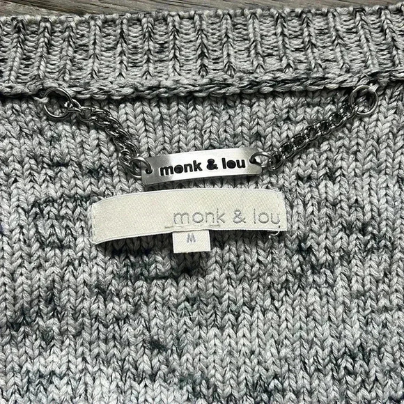 Monk & Lou | Grey cotton and wool blend knit cardigan - Picture 4 of 10